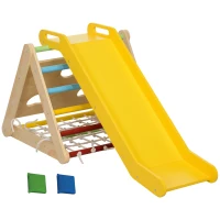 AIYAPLAY Set 5 în 1 pentru Cățărat pentru Copii cu Triunghi Montessori cu Frânghie, 119x63x61 cm, Multicolor(m-10)