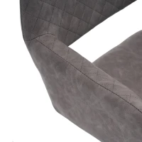 Set de 2 scaune de prânz ergonomice din piele ecologică cu picioare din metal, Gri Ciment(m-6)
