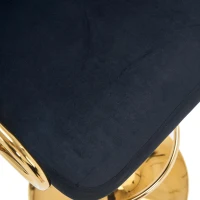 Set di 2 sgabello da bar moderno girevole e regolabile in altezza con schienale e poggiapiedi dorato per cucina, bar e bancone di ristorante, Nero(m-7)