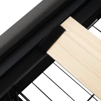 Doppelbett 140x200 mit LED-Beleuchtung und USB-Ladegerät, viel Stauraum, Holzrahmen, modernes Design fürs Bettzimmer, grau(m-9)