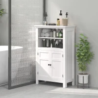 HOMCOM Multi-Storage Modern Bathroom Cabinet - White(m-10)