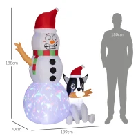 Outsunny 6.2ft Inflatable Santa with Dog Decoration(m-3)