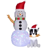 Outsunny 6.2ft Inflatable Santa with Dog Decoration(m-1)