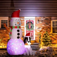 Outsunny 6.2ft Inflatable Santa with Dog Decoration(m-10)
