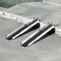 HOMCOM Set of Two 122cm Three-Level Aluminium Wheelchair Ramps(m-10)