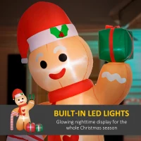 Outsunny 8ft Inflatable Gingerbread Christmas Decoration(m-4)