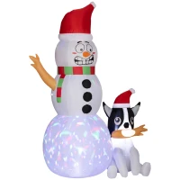 Outsunny 6.2ft Inflatable Santa with Dog Decoration(m-11)
