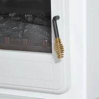 HOMCOM Camino Elettrico con Effetto Fiamma Regolabile Potenza 925W/1850W 51 × 31 × 56cm Bianco(m-8)