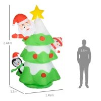 Outsunny 8ft Inflatable Xmas Tree and Friends Decoration(m-3)