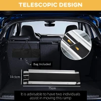 HOMCOM Set of Two 122cm Three-Level Aluminium Wheelchair Ramps(m-6)