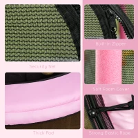 HOMCOM 4.6FT/55" Kids Trampoline with Safety Enclosure, Outdoor Indoor Use, for Ages 3-10 Years, Pink(m-6)