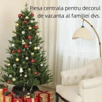 HOMCOM Brad Artificial de Crăciun cu 818 Ramuri, Brad de Crăciun Realist cu Bază de Oțel, Ø105x180 cm, Verde(m-4)