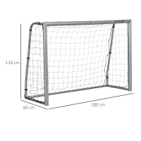 SPORTNOW 6ft x 4ft Football Goal, Set of 2 Football Net for Garden, Training Goal with Ground Stakes, Steel Frame(m-3)