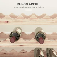 Homcom Raft Vin din Lemn Natural – 4 Rafturi pentru 48 Sticle(m-5)