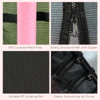 HOMCOM Kids Trampoline Mini Bouncer with Enclosure Safety Net For Ages 3-10 Years - Pink(m-6)