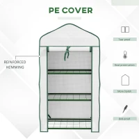 Outsunny Three-Tier Mini Greenhouse - White(m-4)