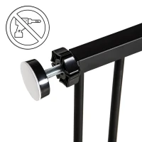 PawHut Cancelletto per Cani Estensibile con Viti e Ampia Apertura, in Metallo e Plastica, 76-107x76 cm, Nero(m-8)