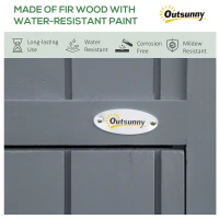 Outsunny Garden Outdoor Storage Shed Outdoor Tool Shed with 3 Shelves and Tilt Roof, 129x51.5x180cm, Grey(m-6)