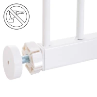 PawHut Cancellino per Cani di Sicurezza Estensibile da 76-107cm Montaggio a Pressione, Metallo e Plastica, Bianco(m-7)