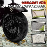 AIYAPLAY Elektrisch Kindermotorfiets, 3-5 km/u, Chopper, Licht & Muziek, voor Kinderen 3-6 Jaar, Zwart(m-5)