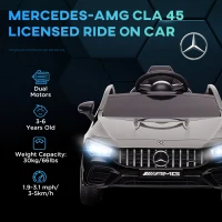 AIYAPLAY Mercedes-AMG CLA 45 Licensed 12V Kids Electric Car Ride on Car w/ Remote, Suspension Lights Music Horn - Black(m-4)
