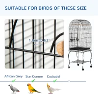 PawHut 1.53(m) Bird Cage, Pet Viary, Feeding Stand, with Wheels, Perch(m-6)