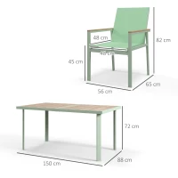 Outsunny Set de Masa de Gradina din 7 Piese cu Masa(m-3)