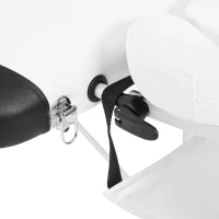 Portable Aluminium Massage Table, 3-Section Foldable Couch Bed with Adjustable Headrest, Arm Support, and Carrying Bag, White(m-5)