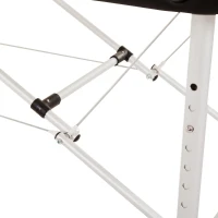 Portable Aluminium Massage Table, 3-Section Foldable Couch Bed with Adjustable Headrest, Arm Support, and Carrying Bag, White(m-6)