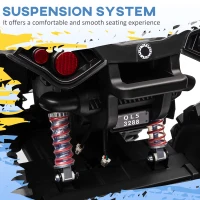 HOMCOM 12V Quad Bike ATV with LED Lights, Music, Backrest, Forward, Backward, Red(m-7)