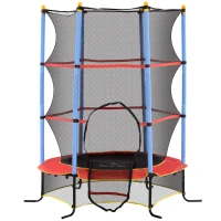 HOMCOM Kids Trampoline, with Safety Net, for Ages 3-10 Years(m-11)