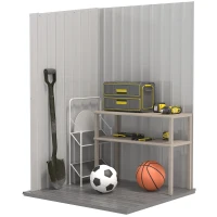 Outsunny Căsuță de Grădină din Tablă de Oțel, Magazie pentru Unelte de Exterior, 100x103x160 cm, Gri(m-8)