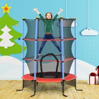 HOMCOM Kids Trampoline, with Safety Net, for Ages 3-10 Years(m-10)