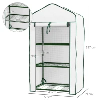 Outsunny Three-Tier Mini Greenhouse - White(m-3)