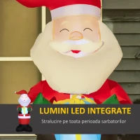 Outsunny Mos Craciun gonflabil, afisaj in aer liber cu LED pentru curte pentru petrecere in gradina.(m-4)