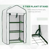Outsunny Three-Tier Mini Greenhouse - White(m-5)