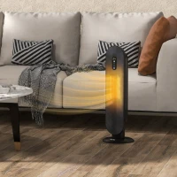 HOMCOM 45° Oscillating Ceramic Space Heater, with Remote - Black(m-10)