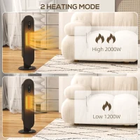 HOMCOM 45° Oscillating Ceramic Space Heater, with Remote - Black(m-9)