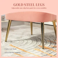 HOMCOM Fotoliu Tapițat cu Spătar în Formă de Cochilie, Fotoliu din Catifea cu Picioare Aurii, 63x65x84 cm, Roz(m-6)