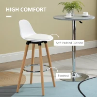 Homcom Set 2 Scaune Bar – Alb, Spatar & Perna pentru Confort(m-5)