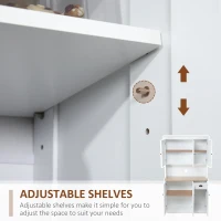 HOMCOM 180cm Freestanding Kitchen Cabinet, Modern Storage Cupboard with Open Countertop, Drawer and 6 Doors(m-6)