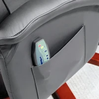 HOMCOM Massagestoel met Voetenbank, Verstelbaar, Afstandsbediening, Draaibaar, Leatherlook, tot 150 kg, Donkergrijs(m-8)