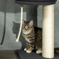 PawHut 240-270cm Floor-To-Ceiling Cat Tree, 5 Tier Cat Climbing Tower, with Bed, Hammock, Platforms, Black and Cream(m-9)