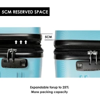 28" 4-Wheel ABS Hard Shell Travel Trolley Suitcase with Adjustable Handle, Luggage with Secure Lock, 52L × 32W × 78H cm, Skyblue(m-7)