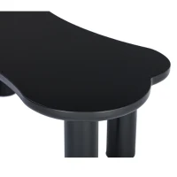 Unregelmäßiger Couchtisch in Knochenform, MDF-Tischplatte und PVC-Beine, mit Filzunterlage,Schwarz(m-7)