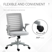 Vinsetto 44-53.5cm Adjustable Height Work Chair, with Mesh Back - Grey(m-9)
