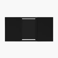 Table basse noire avec revêtement en verre, éclairage LED, contrôle par application,Noir(m-9)