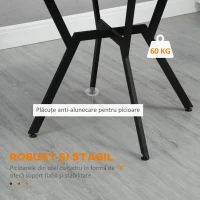 Homcom Masa Rotunda Ø90×76 cm – 2 Persoane, Lemn Maro, Suport in X(m-5)