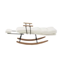 Fauteuil à bascule confortable avec réglage par gravité, repose-pieds manuel et fonction d'inclinaison stable, Blanc(m-8)