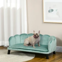 PawHut Dog Sofa, Pet Couch Bed for Medium, Large Dogs, with Legs, Cushion - Green(m-10)